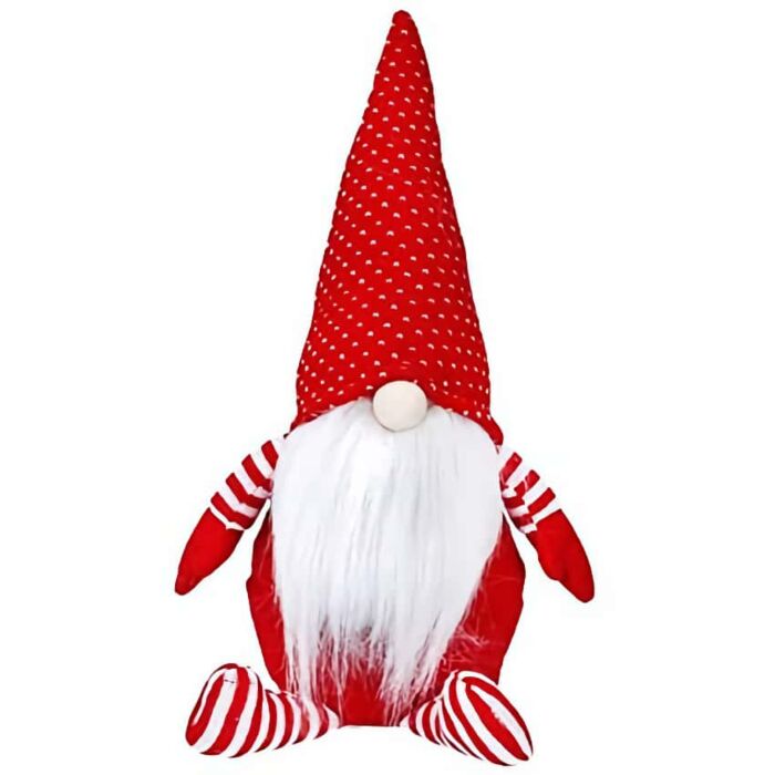 Gisela Graham Red & White Nordic Fabric Sitting Gonk